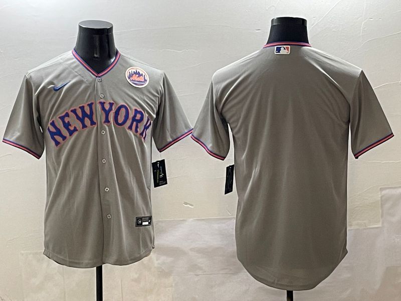 Men New York Mets Blank Grey Second generation 2025 Nike MLB Jersey style 2->new york mets->MLB Jersey